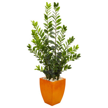 Nearly Natural 33� Double Agave Succulent Artificial Plant in White Planter