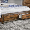 Bowery Hill Farmhouse Wood California King Panel Storage Bed in Oak