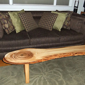 Salvaged Elm Live Edge Coffee Table