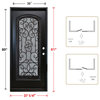 Forever Doors, Exterior Front Entry Composite Door FRR02S, 36"x80", Left H