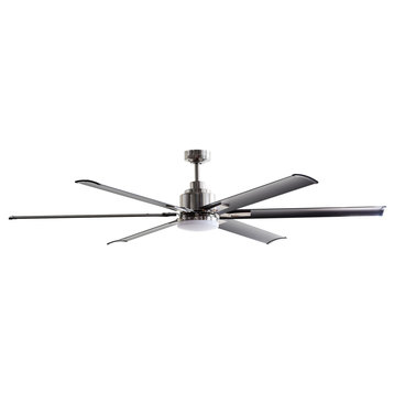 72 in  6 Blades  Brushed Chrome Ceiling Fan with Remote Control