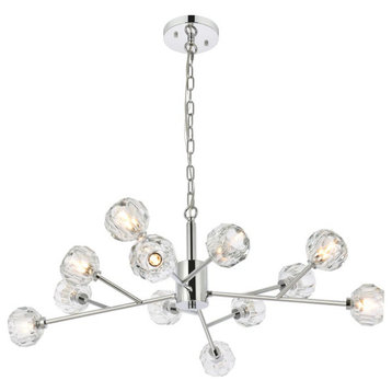 Graham 12 Light Pendant in Chrome And Clear