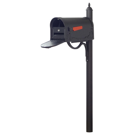 Floral Curbside Mailbox With Locking Insert and Richland Mailbox Post