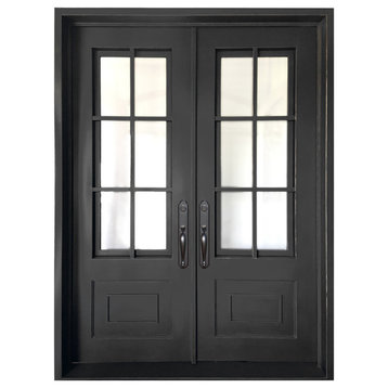 Classica Wrought Iron Door With 8" Jamb, Matte Black, 72"x96", Right Hand