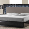 JNM Roma Modern Black And Grey Lacquered Bedroom Set, Queen, 5pc Set