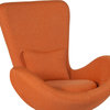 Elegant Office Chair, Swivel Chrome Base With Cushioned Linen Seat, Orange