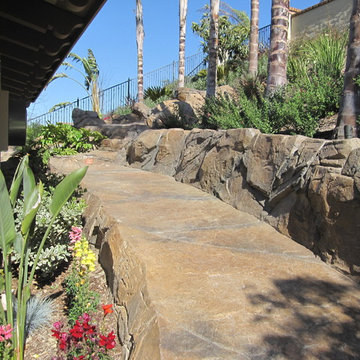 "Raised" rock pathway