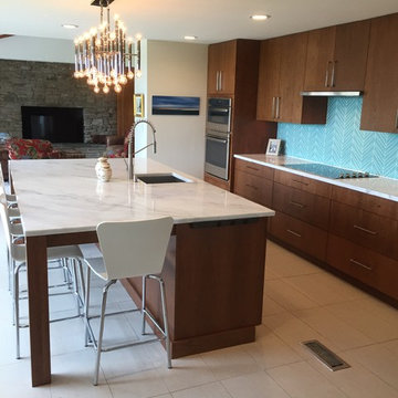 #10716 Sleek and Modern Cherry Kitchen, Glastonbury CT