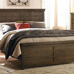 HOMELEGANCE 1809-1 HARDWIN WEATHERED GRAY RUSTIC BROWN QUEEN BED - Panel Beds