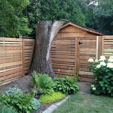Horizontal Cedar Fence with Gate