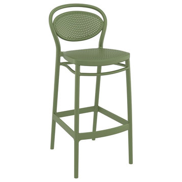 Compamia Marcel Contemporary Resin Indoor/Outdoor Bar Stool Olive Green
