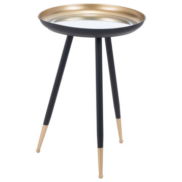 Everly Accent Table Gold and Black