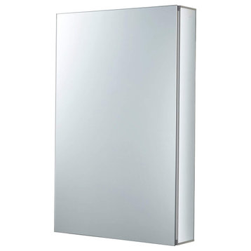 Bathroom Medicine Cabinet, Aluminum, Recessed/Surface Mount, 20"x30"