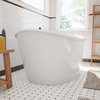 DreamLine Caspian 66 in. L x 27 in. H White Acrylic Freestanding Bathtub
