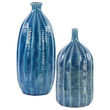 Uttermost Bixby Blue Vases, Set of 2