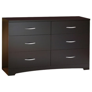Colburn 6 Drawer Wood Storage Dresser Dark Brown Finish