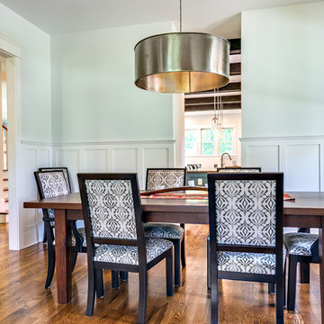 Dining Room with Nickel Plated Drum Pendant