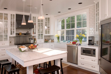 Beach style kitchen photo in Seattle