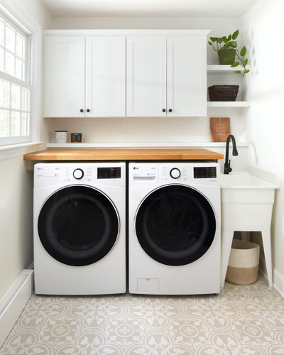 Transitional Laundry Room by Next Level Remodeling