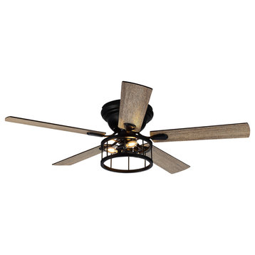 52" 5-Blade Hugger Ceiling Fan with Remote Control and Light Kit
