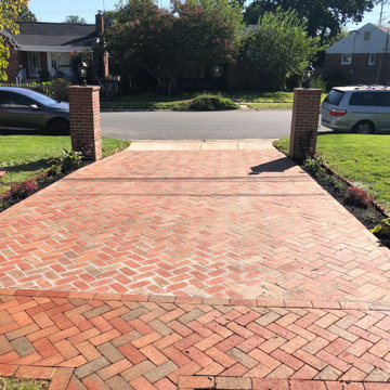 New Curb Cut Paver Driveway and Walkways in Silver Spring MD