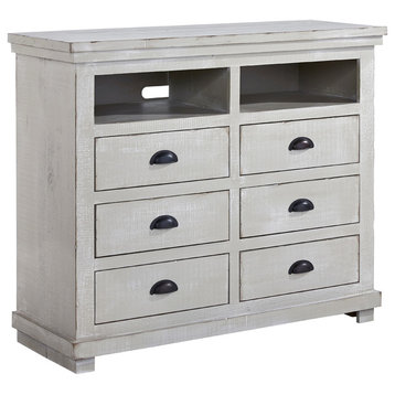 Willow Distressed Media Chest, Gray Chalk