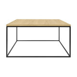 Gleam Square Coffee Table, Oak, Black Feet