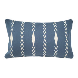 Pillow Decor - Diamond Ray Throw Pillows with Polyfill Insert, Blue, 12"x20" - Decorative Pillows