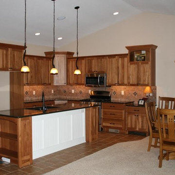 Hickory Open Kitchen with Island
