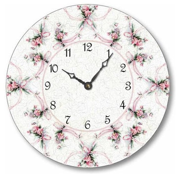 Shabby Chic Sweet Peas Wall Clock