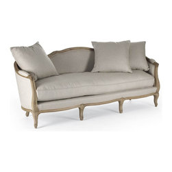 Maison CFH007-3 Natural Linen Sofa in Natural Oak - Sofas