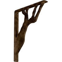 Damon 1.5"x12"x15" Countertop Bracket, Iron/Steel, Antiqued Brass