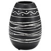 Cer, 8"H Tribal Vase, Black/White