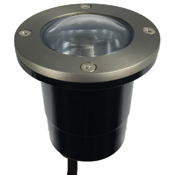 12V Composite Ground Well Light With Open Face Cover, Satin Nickel