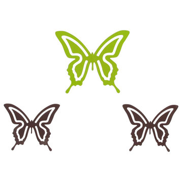3-Piece Metal Butterfly With Magnet Luzia Brown