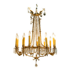 Bronze and Crystal 15-Light Chandelier - Chandeliers