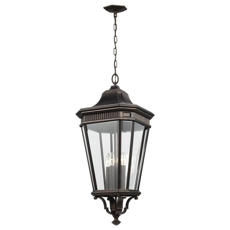 Feiss Cotswold Lane 4-Light Outdoor Hanging Lantern OL5414GBZ, Grecian Bronze