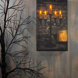 Enchanted Candelabra Lighted Canvas - Holiday Accents And Figurines