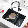 27"x18" Black Double Bowl 60/40 Dual Mount Composite Granite Kitchen Sink