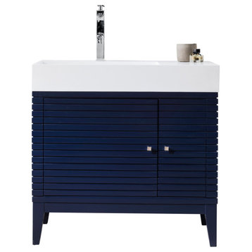 Linear 36" Single Vanity, Victory Blue, Without Top