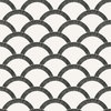 Mosaic Scallop Black and Cream Peel and Stick Wallpaper