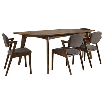 Coaster Malone 5-piece Wood Mid-Century Dining Room Set Brown and Gray