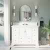 Madison 48" Bathroom Vanity, White, Carrara Marble