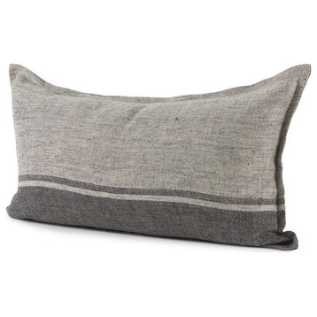 Zadie 14Lx26W Light Gray & Dark Gray Decorative Pillow Cover