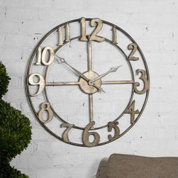 Uttermost Delevan Clock in Antiqued Silver Leaf - Products