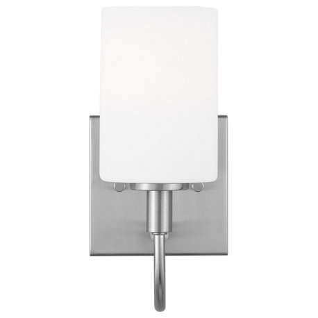 Oak Moore 1-Light Bathroom Vanity Light in Brushed Nickel