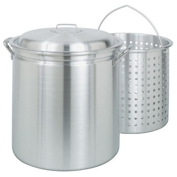 60 Quart Aluminum Stockpot With Basket