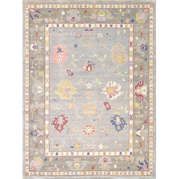 Oushak Collection Hand, Knotted Wool Area Rug, Grey, 11'10" X 14'10"