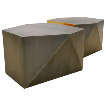 Pasargad Home Urban Chiz Style Coffee Table Set, Grey