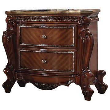 ACME Picardy 2-Drawer Wooden Nightstand in Cherry Oak